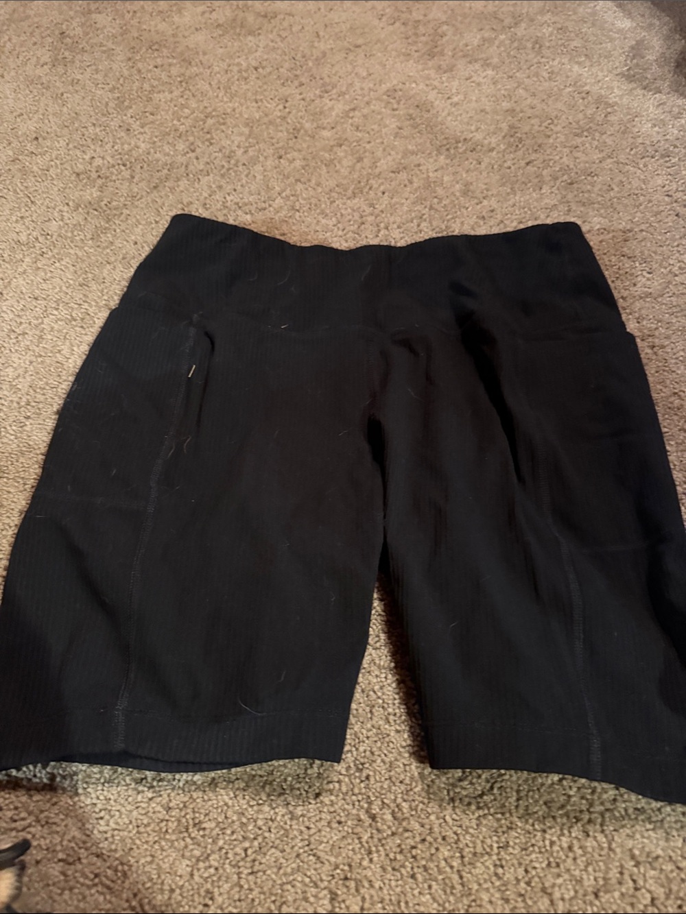 Mondetta Black Athletic Shorts with Zip Pocket